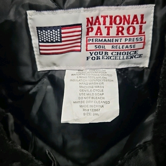 National Patrol Black Bomber Jacket Elastic Waist - Picture 6 of 9